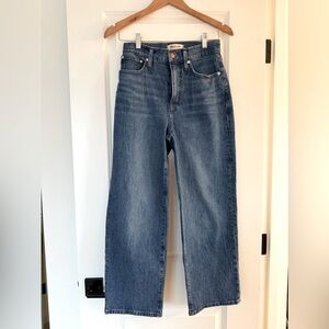 Madewell Perfect Vintage Wide Leg Crop Jean Size 25 Raw Creslow Wash